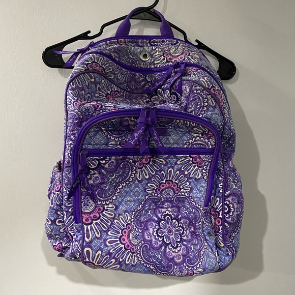 Vera Bradley Large Backpack. Purple abstract floral. Used - Picture 1 of 12